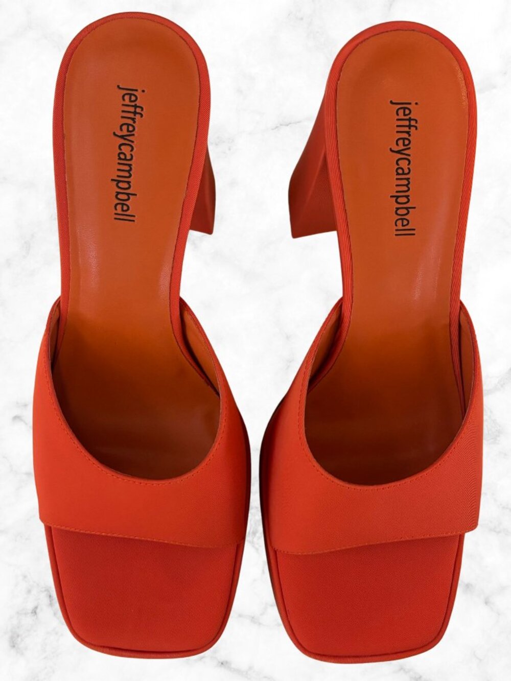 NIB | JEFFREY CAMPBELL Ninety Orange Faile Platform Mule Heels Sandals 8.5